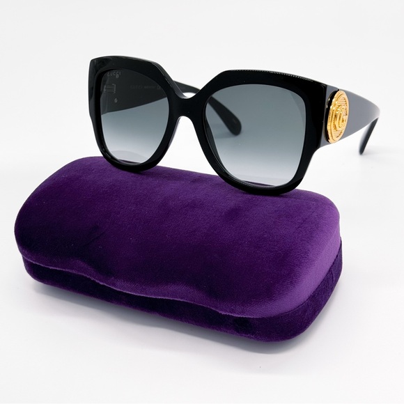 NEW GUCCI GG1407S 001 BLACK WOMEN OVERSIZED SUNGLASSES GUCCI - Picture 3 of 13